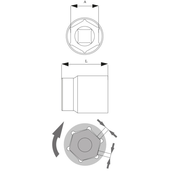 HATSZÖGŰ DUGÓKULCS - 1/2" 10MM - Image 2